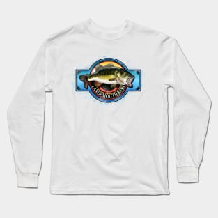 Largemouth Bass Vintage Color Signage Long Sleeve T-Shirt